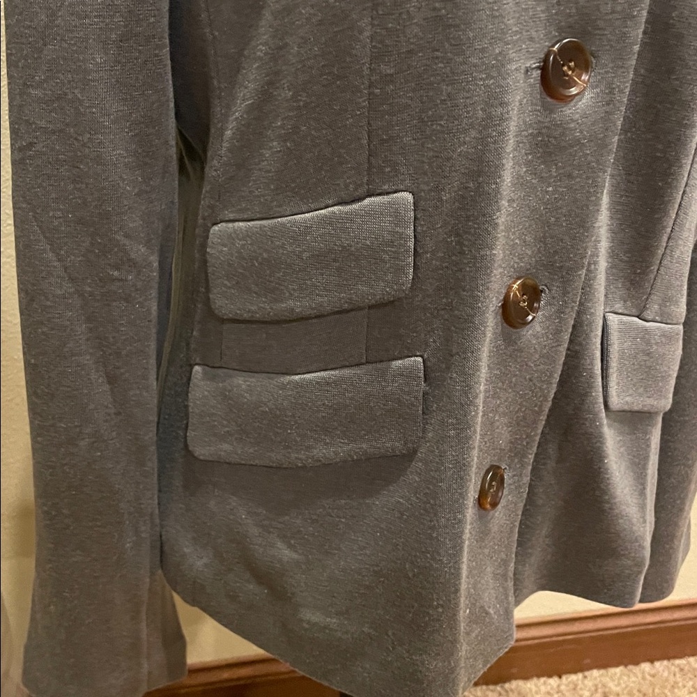 Sundance Park Single Breasted Knit Blazer Heather Gray Size Medium - Picture 7 of 13